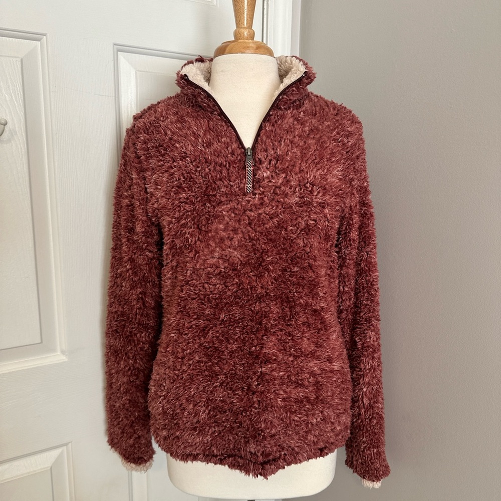 Weatherproof Women’s Maroon Fleece Pullover Quarter-zip